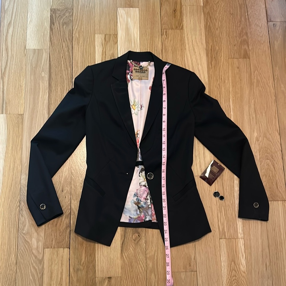 Ted baker black blazer with floral lining